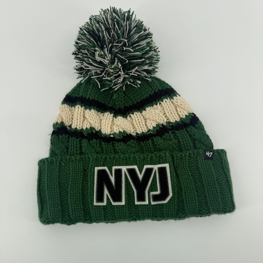 47 Brand New York Jets Women Emma Cuff Knit Beanie Hat NYJ Pom Eden Green NFL